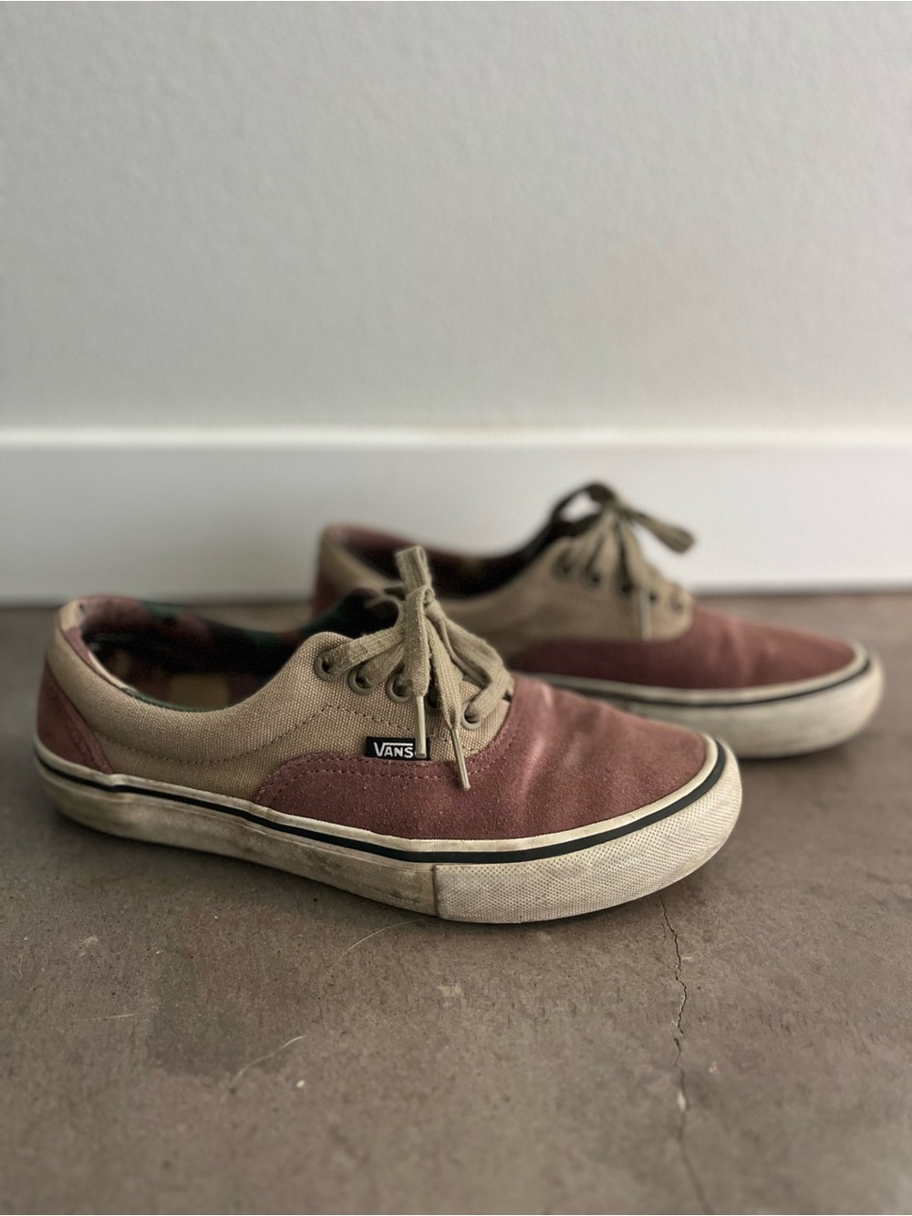 Vans Era Pro Two-Tone Sneakers - Rose Camo and Taupe